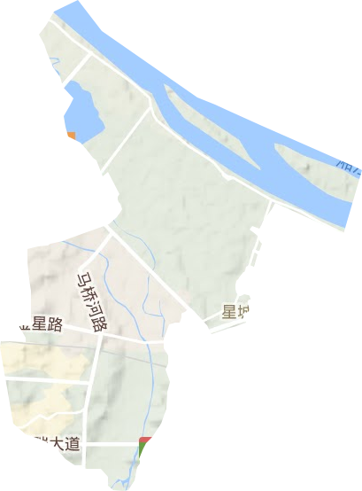 白沙洲街道地形地图