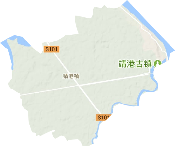 靖港镇地形地图