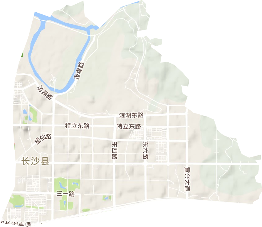 星沙街道地形地图