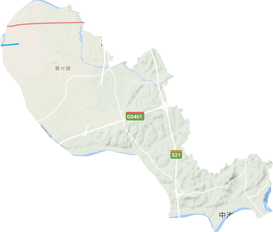 黄兴镇地形地图