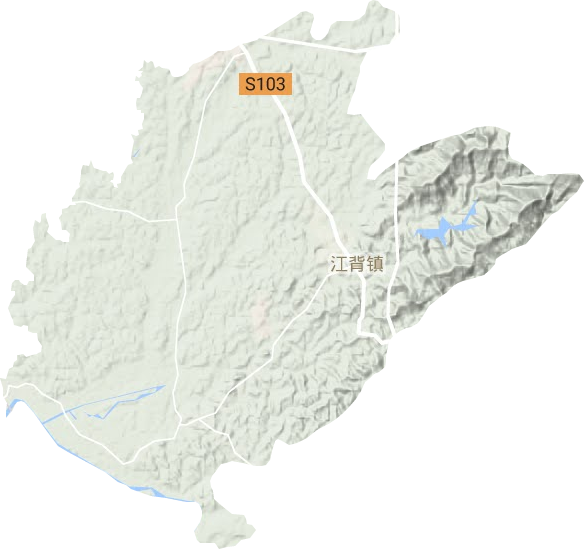 江背镇地形地图