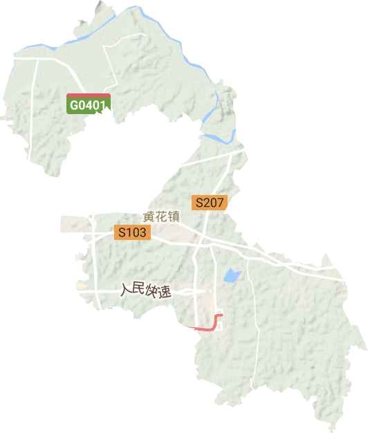 黄花镇地形地图