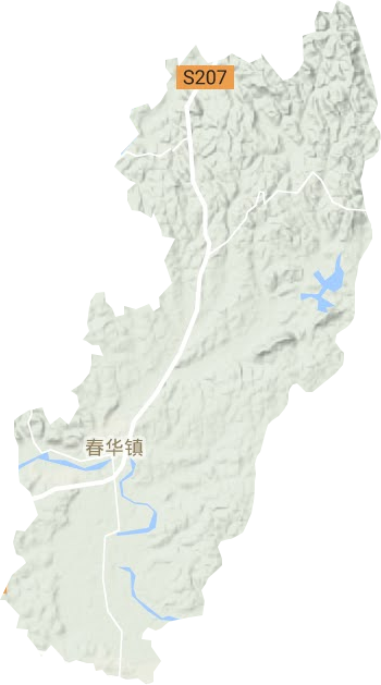 春华镇地形地图