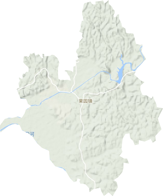 果园镇地形地图