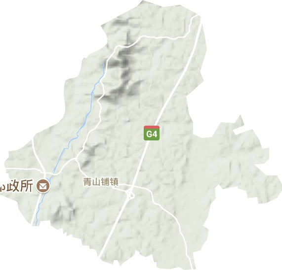 青山铺镇地形地图