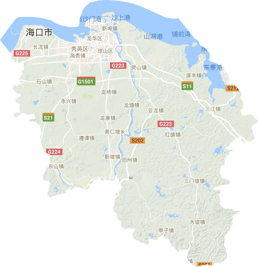 海口市地形地图