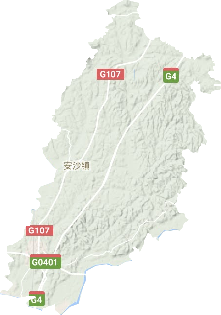 安沙镇地形地图