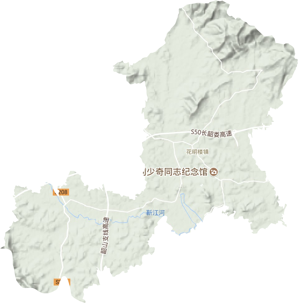 花明楼镇地形地图