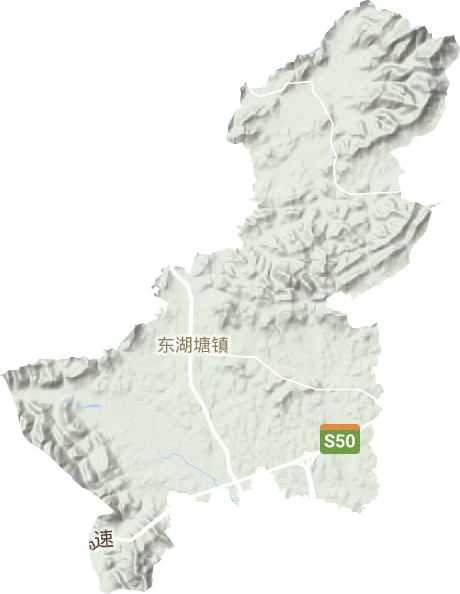 东湖塘镇地形地图
