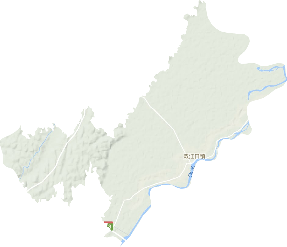 双江口镇地形地图