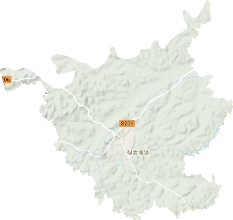 煤炭坝镇地形地图