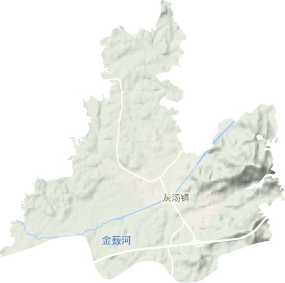 灰汤镇地形地图