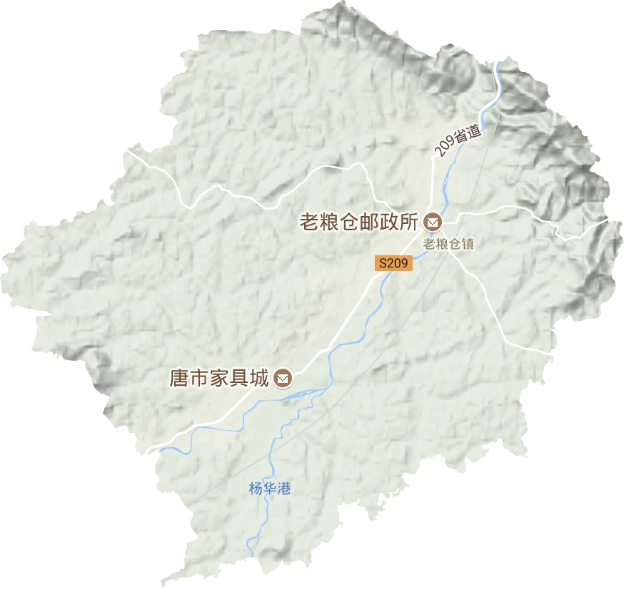老粮仓镇地形地图