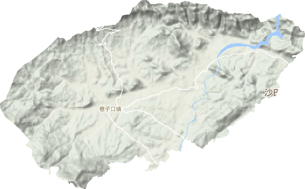 巷子口镇地形地图