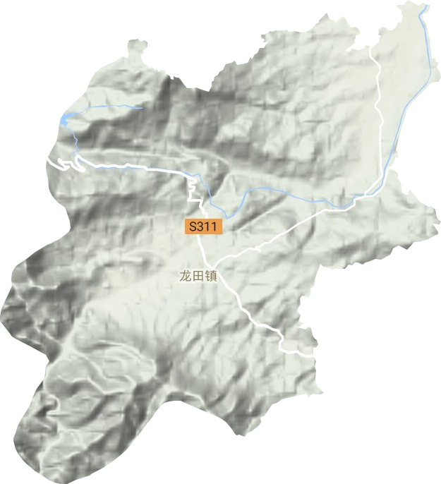 龙田镇地形地图