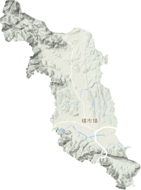 横市镇地形地图