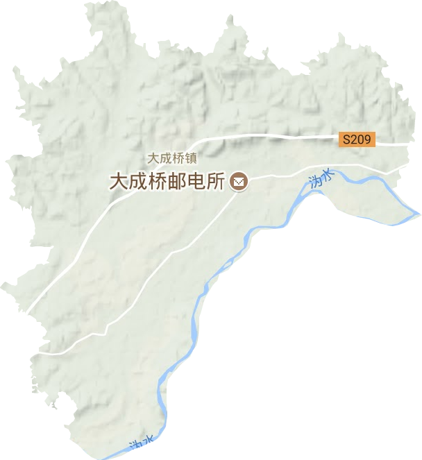 大成桥镇地形地图