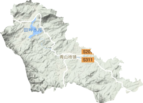 青山桥镇地形地图