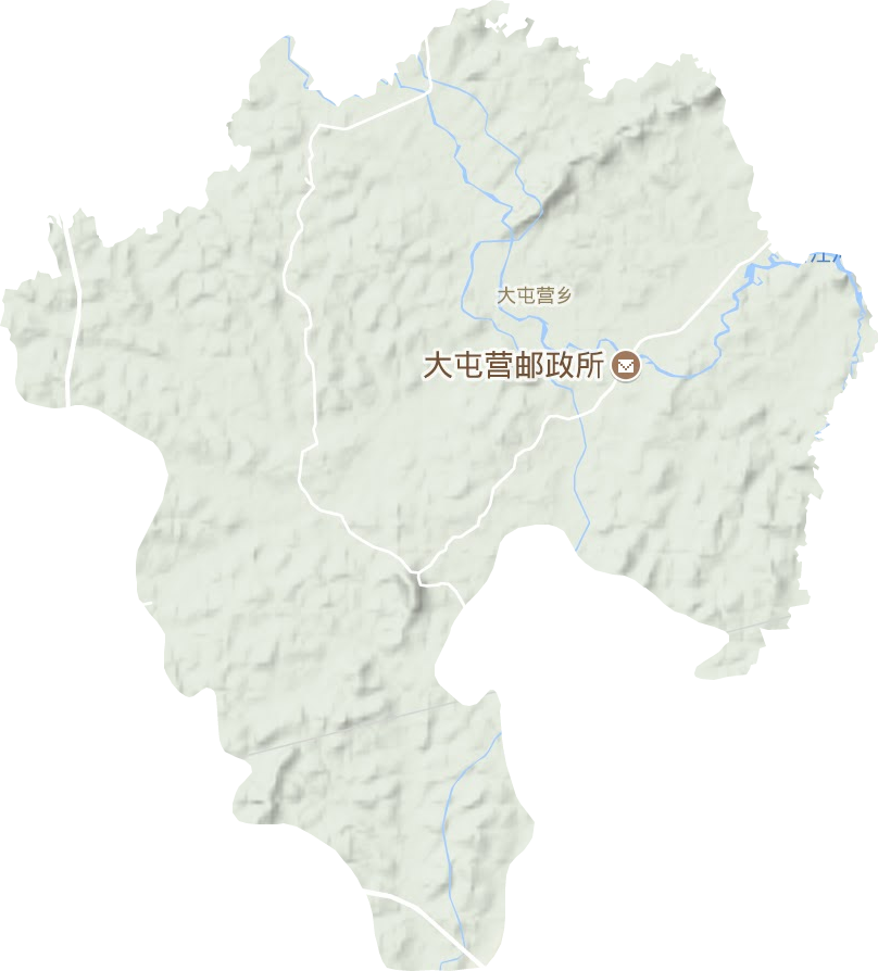 大屯营镇地形地图