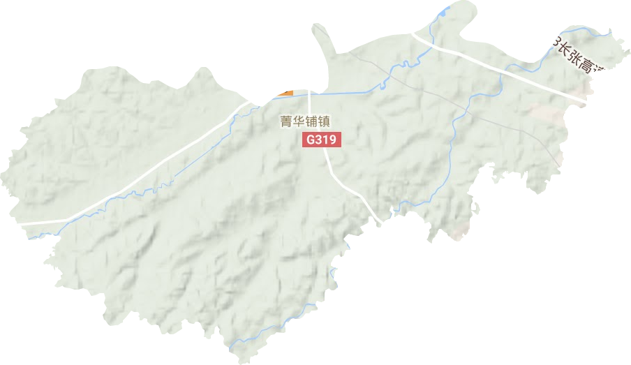 菁华铺乡地形地图