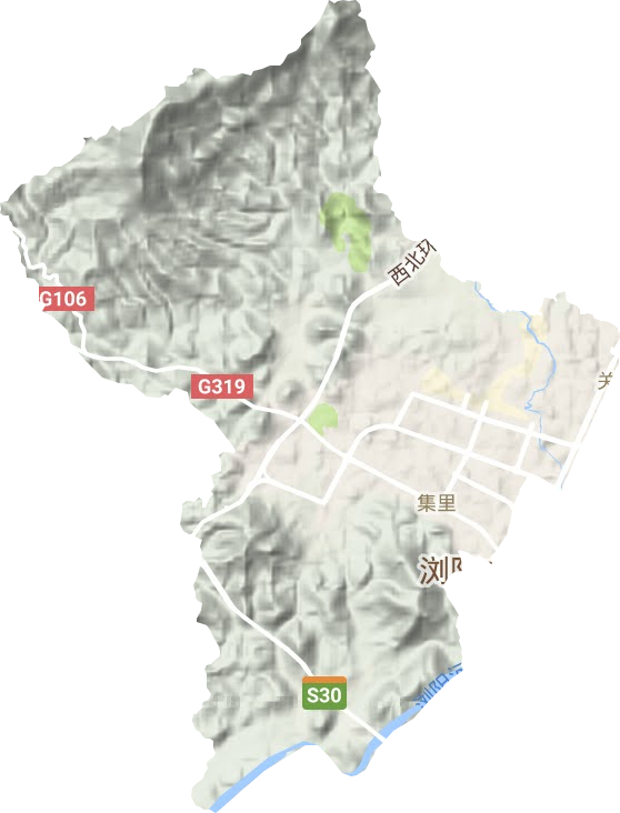 集里街道地形地图