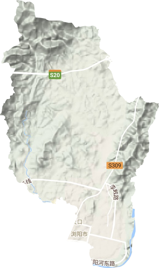 关口街道地形地图