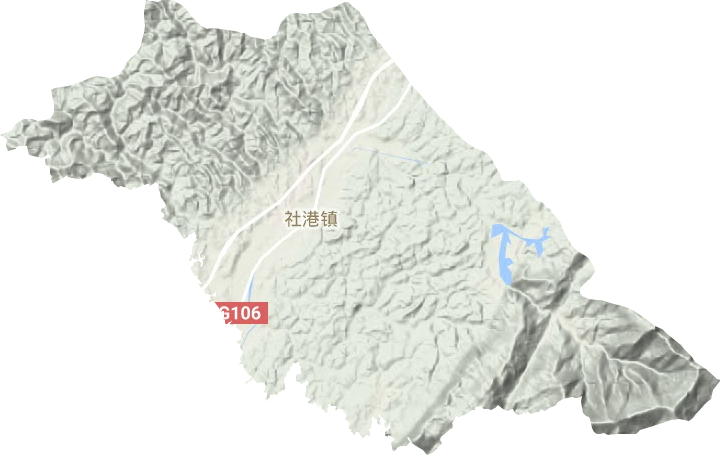 社港镇地形地图