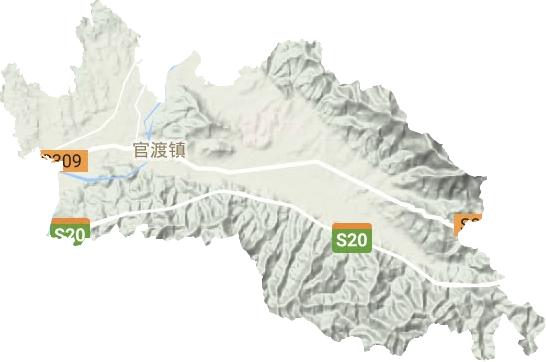 官渡镇地形地图
