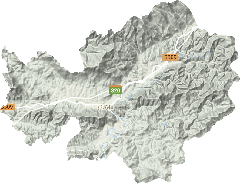 张坊镇地形地图