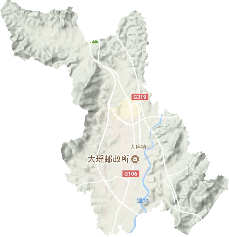 大瑶镇地形地图