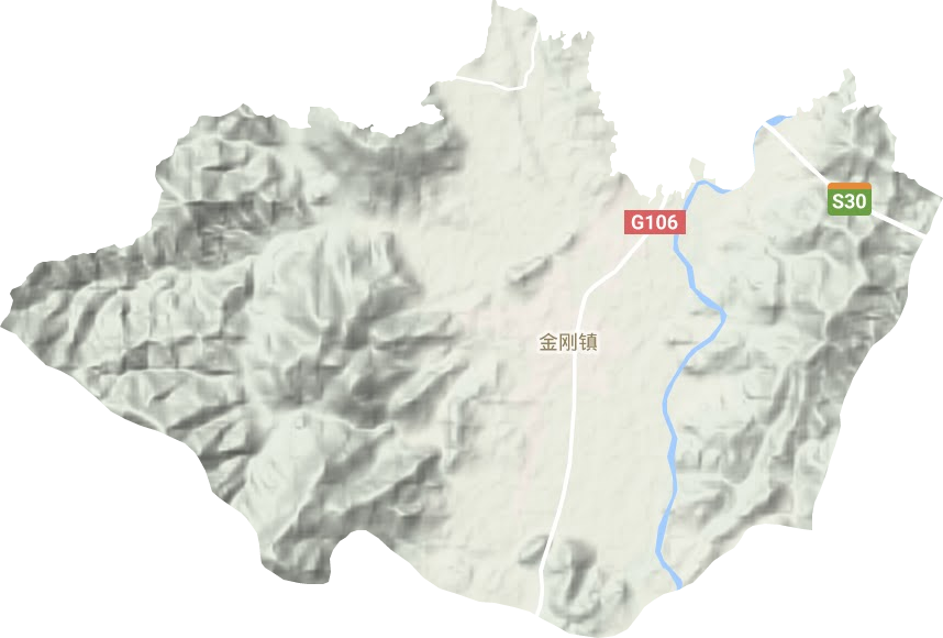 金刚镇地形地图