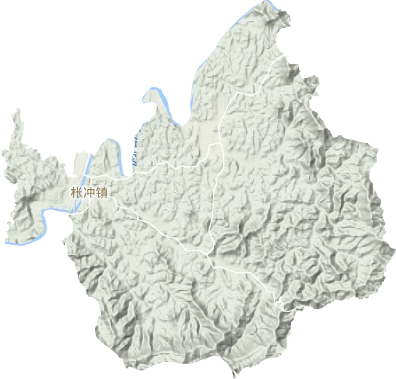 枨冲镇地形地图