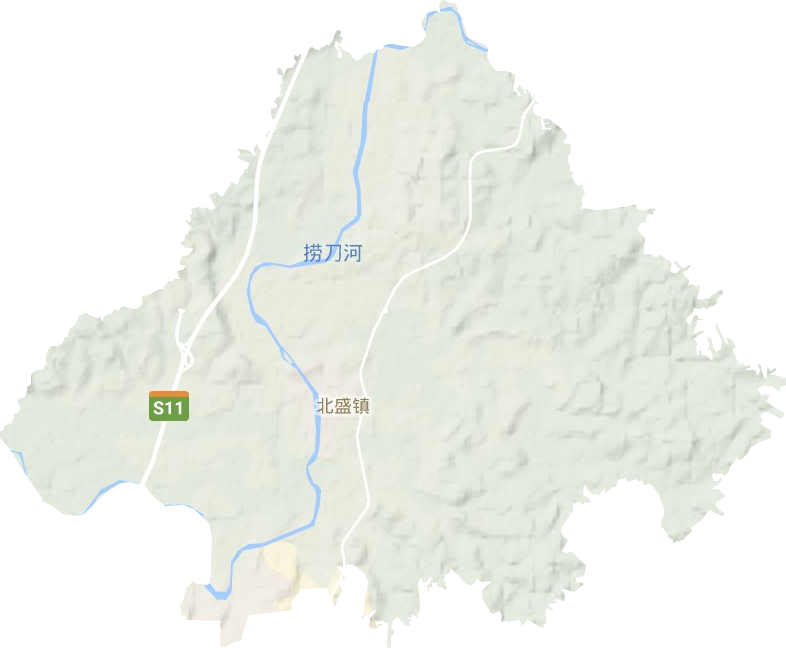 北盛镇地形地图