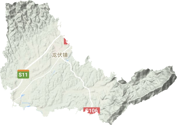 龙伏镇地形地图
