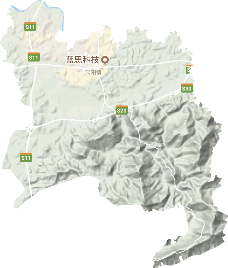 洞阳镇地形地图