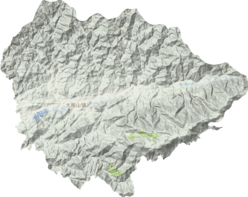 大围山镇地形地图