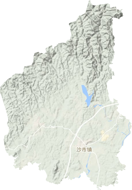 沙市镇地形地图