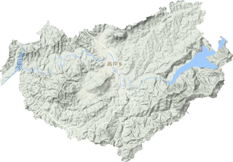 高坪镇地形地图