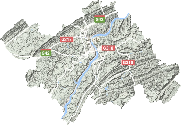 万州区地形地图