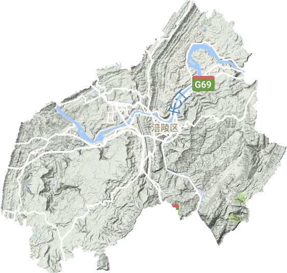 涪陵区地形地图