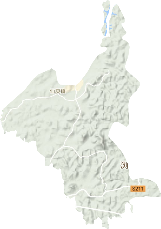 仙庾镇地形地图