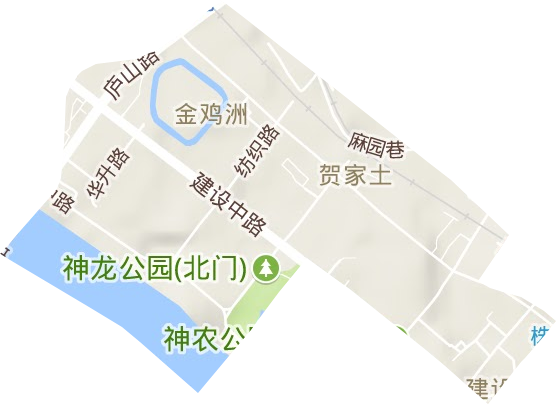 贺家土街道地形地图