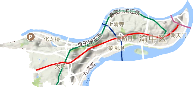 渝中区地形地图