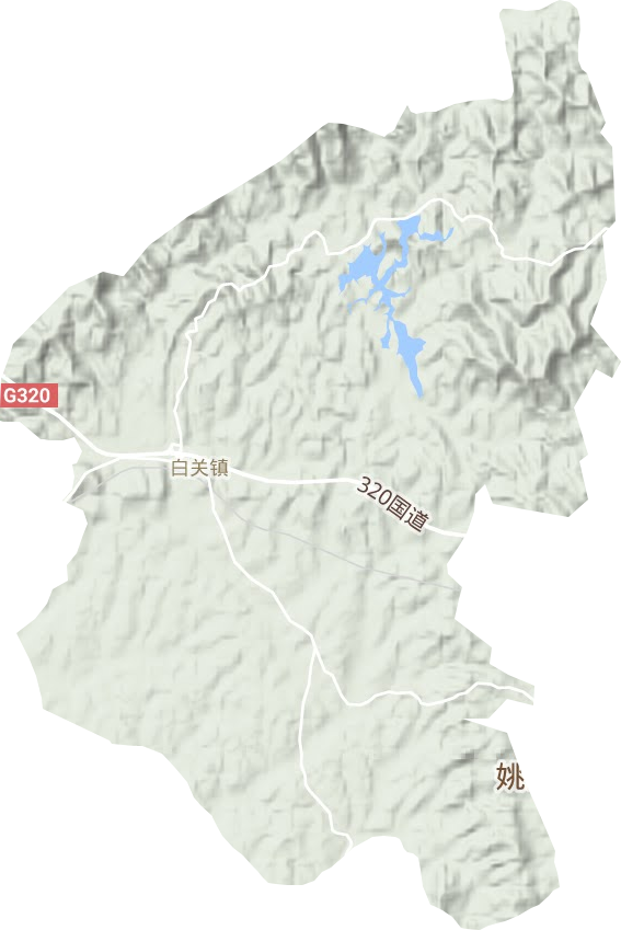 白关镇地形地图