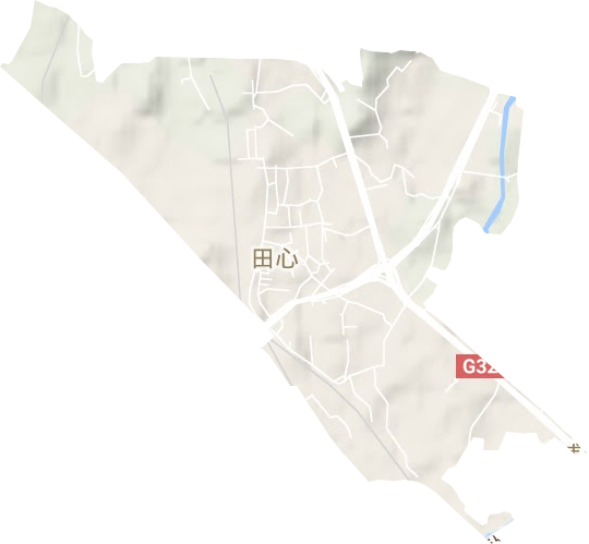 田心街道地形地图
