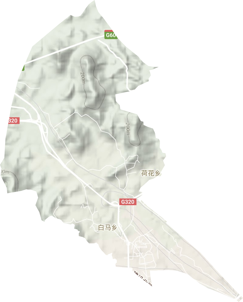 清水塘街道地形地图