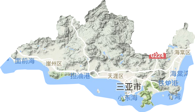 三亚市地形地图