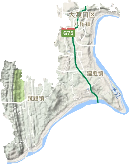 大渡口区地形地图
