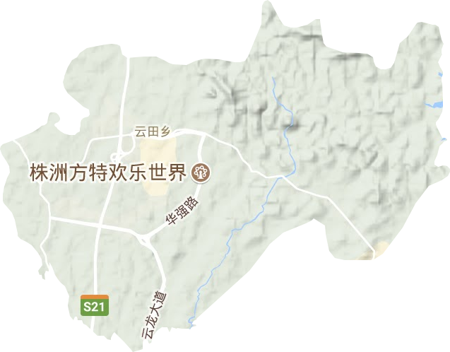 云田镇地形地图