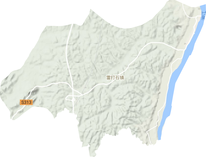 雷打石镇地形地图